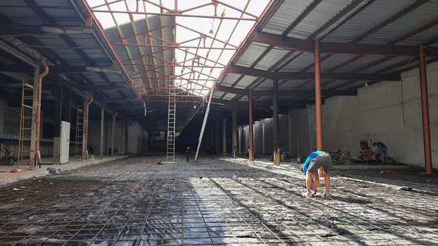 Бетонна підлога з топінгом, 2 000 м², виробництво «Ласунка» — Тернопіль